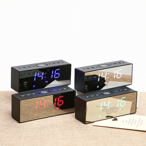 BBA114 모던오피스 다기능 미러 LED 탁상시계(온도+날짜+시간) 기념품 전문